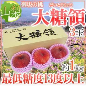 山梨県 最高峰桃 ”大糖領” 3玉入り 約1kg 化粧箱【予約 7月末以降】 送料無料